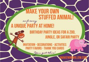 Thanks for Invitation Birthday Party Make Your Own Stuffed Animals Birthday Party Decorations