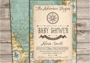 The Adventure Begins Baby Shower Invitations the Adventure Begins Baby Shower Invitations Map Pass theme
