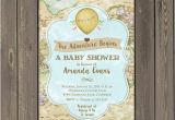 The Adventure Begins Baby Shower Invitations World Adventure Baby Shower Invitation Hot Air Balloon