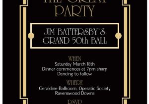 The Great Gatsby Party Invitation Great Gatsby Party Invitation Template Cimvitation