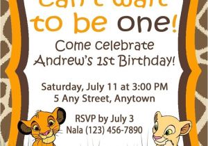 The Lion King Birthday Invitations Birthday Invitation Simba theme
