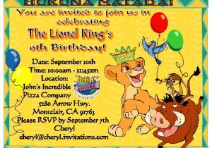 The Lion King Birthday Invitations Lion King Birthday Party Invitations