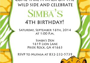 The Lion King Birthday Invitations Print Your Own Lion King Birthday Invitation Simba by