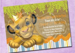 The Lion King Birthday Party Invitations Simba Lion King Birthday Invitation by Freshinkstationery