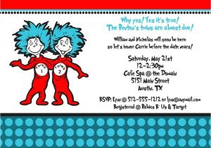 Thing 1 and Thing 2 Baby Shower Invitation Template the Best themes for A Twin Baby Shower Baby Ideas