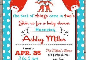 Thing 1 and Thing 2 Baby Shower Invitation Template Thing E Thing Two Baby Shower Invitation Twins Baby