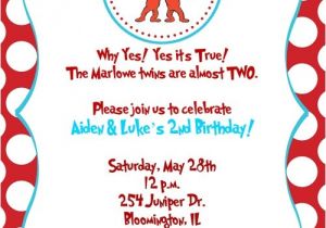 Thing One and Thing Two Baby Shower Invitations Items Similar to Dr Seuss Thing 1 Thing 2 Birthday Party
