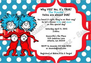 Thing One and Thing Two Baby Shower Invitations Novel Concept Designs Dr Seuss Thing 1 and Thing 2