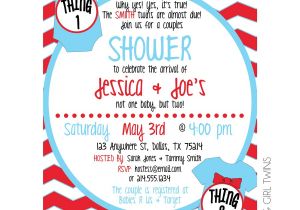 Thing One and Thing Two Baby Shower Invitations Thing E Thing Two Baby Shower Invitation