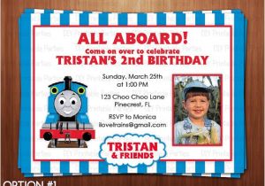 Thomas Photo Birthday Invitations Printable Diy Blue and Red Thomas the Train by