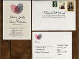 Thumbprint Heart Wedding Invitation Fingerprint Heart Wedding Invitation and Save the Date by