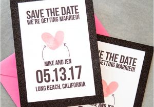 Thumbprint Heart Wedding Invitation Make Your Own Thumbprint Heart Save the Dates
