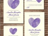 Thumbprint Heart Wedding Invitation Wedding Invitation Printables Finger Print Heart