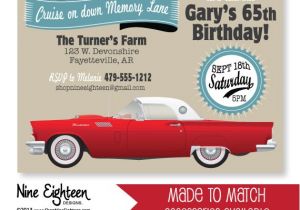 Thunderbirds Party Invites Classic Car Birthday Party Invitation Red 57 by Nineeighteen