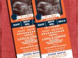 Ticket Invitations for Baby Shower Printable Football Baby Shower Ticket 4×9 Invitation with