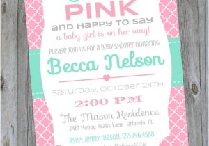 Tickled Pink Party Invitations Baby Shower Invitation Tickled Pink Girl