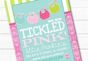Tickled Pink Party Invitations Personalized Quot Tickled Pink Quot Onesie Bib Girls Baby Shower