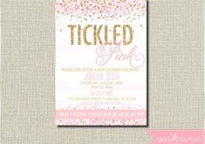 Tickled Pink Party Invitations Tickled Pink Baby Shower Invitation Confetti Baby Shower