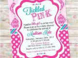 Tickled Pink Party Invitations Tickled Pink Baby Shower Invite Baby Girl Shower Damask