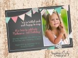 Tickled Pink Party Invitations Tickled Pink Bunting Birthday Invitation