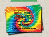 Tie Dye Party Invitations Printable Rainbow Tie Dye Birthday Party Invitation 60s 70s Hippy