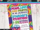 Tie Dye Party Invitations Printable Tie Dye 60 39 S Hippie Party Invitation Peace by