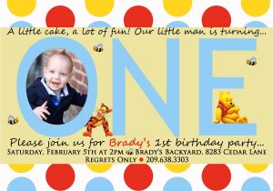 Tigger 1st Birthday Invitations Free Printable Winnie the Pooh Birthday Invitations