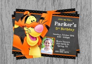 Tigger 1st Birthday Invitations Tigger Birthday Invitation Digital File by