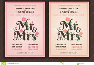 Titles for Wedding Invitations Mr and Mrs Title with Flower Wedding Invitations Template