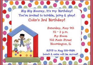 Toddler Birthday Party Invitations Kids Bounce House Birthday Party Invitations