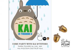 Totoro Party Invitations totoro Birthday Invitation Ghibli Anime Japanese Invite