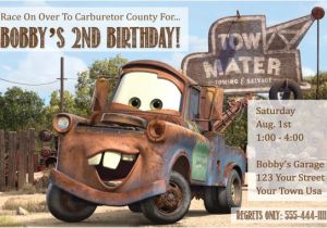 Tow Mater Birthday Invitations tow Mater Invitations