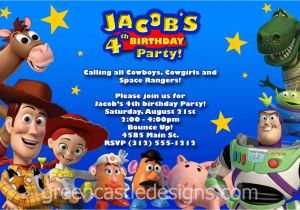 Toy Story Photo Birthday Party Invitations toy Story Invitation 20 Custom Birthday Party