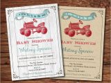 Tractor Baby Shower Invitations Tractor Baby Shower Invitation Rustic Wood Burlap Vintage