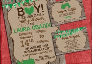 Tractor Baby Shower Invitations Tractor Baby Shower Invitation Set with Diaper Raffle and