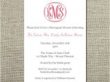 Traditional Bridal Shower Invitations Traditional Monogram Wedding Shower Invitation by