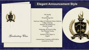 Traditional Graduation Invitations American College Of Traditional Chinese Medicine