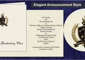 Traditional High School Graduation Invitations American College Of Traditional Chinese Medicine