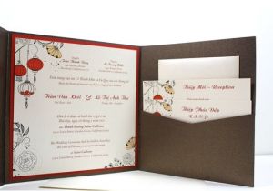 Traditional Vietnamese Wedding Invitations Bilingual English and Vietnamese oriental by