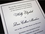 Traditional Wedding Invitation Font Classic Black Border On Cream Linen Wedding Invitations