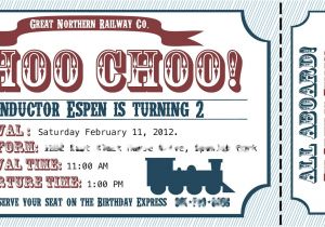 Train Party Invitations Templates Train Ticket Birthday Invitation Template Best Party Ideas