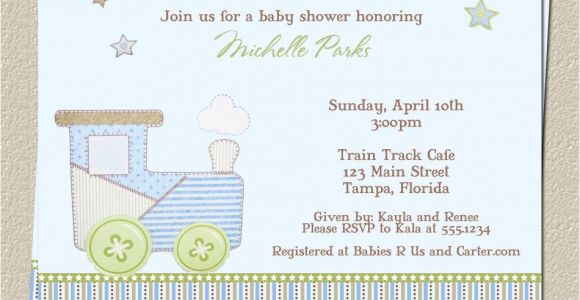 Train themed Baby Shower Invitations Train Baby Shower Invitations for Choo Choo or Carter