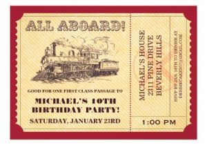 Train Tickets Birthday Invitations Train Ticket Invitations