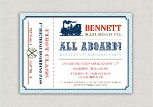 Train Tickets Birthday Invitations Vintage Train Ticket Birthday Party Invitation by
