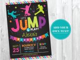 Trampoline Birthday Party Invitation Template Free Jump Birthday Invitation Trampoline Party by