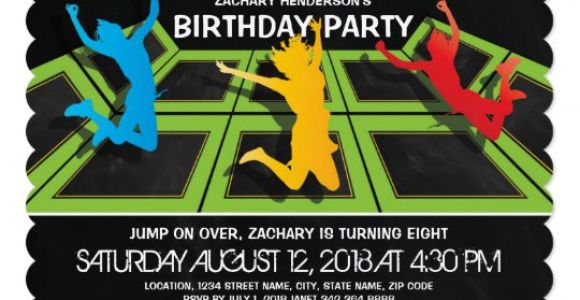 Trampoline Birthday Party Invitation Template Free Trampoline Park Kids Birthday Party Invitation Zazzle Com