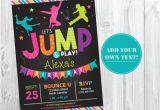 Trampoline Birthday Party Invitation Template Jump Birthday Invitation Trampoline Party by