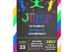 Trampoline Birthday Party Invitation Template Jump Bounce House Trampoline Birthday Invitation Zazzle Com