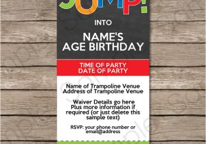 Trampoline Birthday Party Invitation Template Trampoline Party Ticket Invitations Birthday Party Template