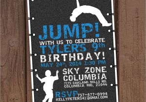 Trampoline Park Birthday Invitations Jump Trampoline Park Birthday Party Invitation